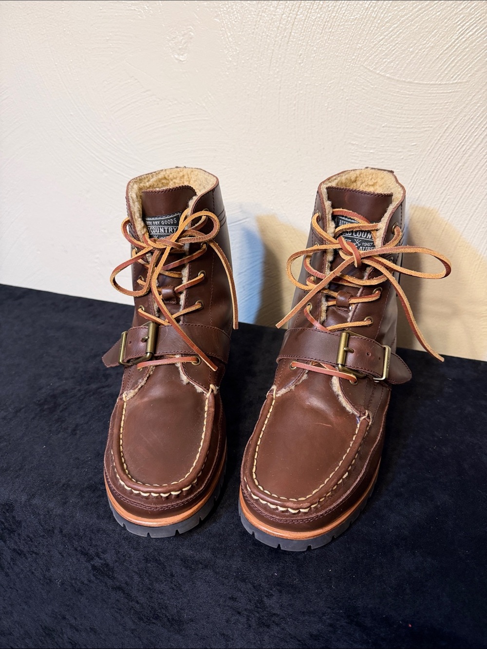 Polo Ralph Lauren Country Ranger Boots Brown leather Size 9